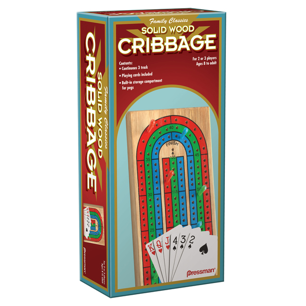 Pressman Cribbage Board Game with Cards 181006